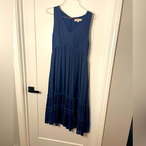 Loft mid length soft navy dress, size 6